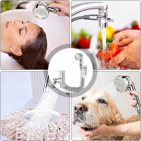 SŁUCHAWKA PRYSZNICOWA NA KRAN ZESTAW NATRYSKOWY