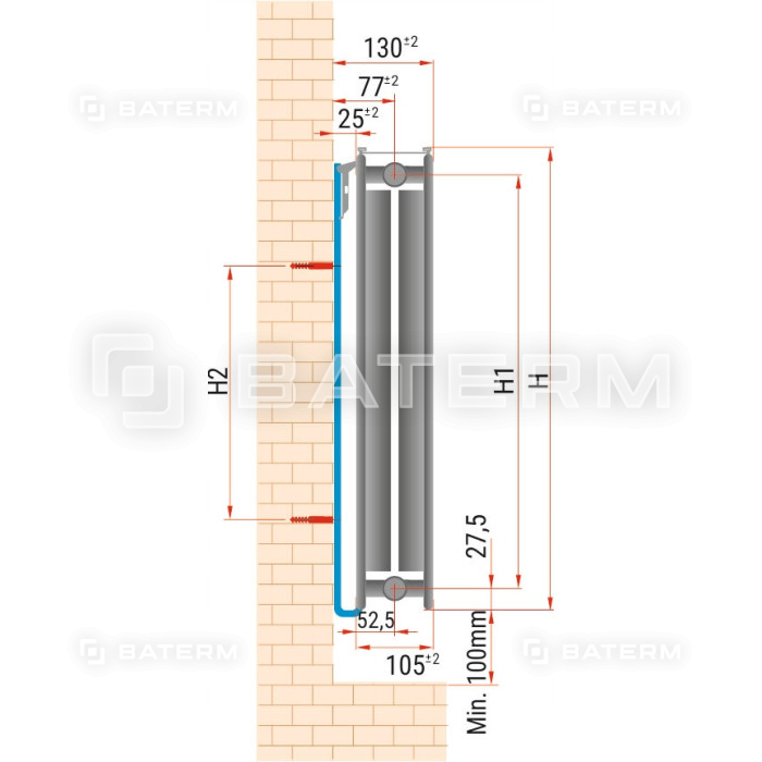 GRZEJNIK PANELOWY DOLNOZAS. DIAMOND V22 500x2200