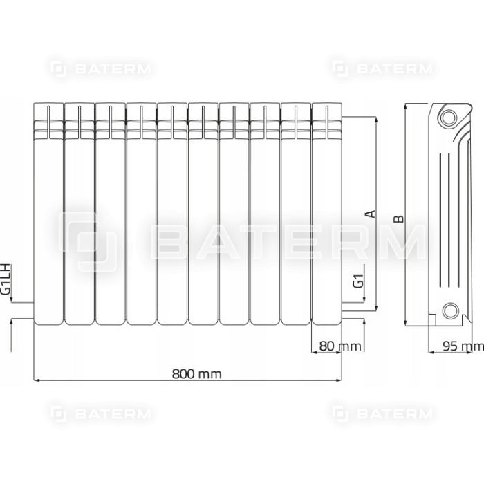 GRZEJNIK ALUMINIOWY WULKAN 500 ITALY DIAMOND 1700W