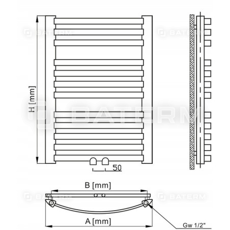 GRZEJNIK ŁAZIENKOWY DRABINKA 480 X 950 BIAŁY 390W