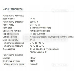 Pompa cyrkulacyjna 15 c.w.u. Wita go.future