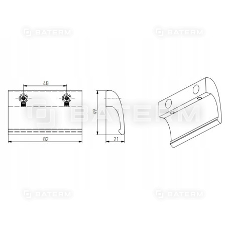 Pochwyt balkonowy aluminiowy DE LUX Anoda INOX