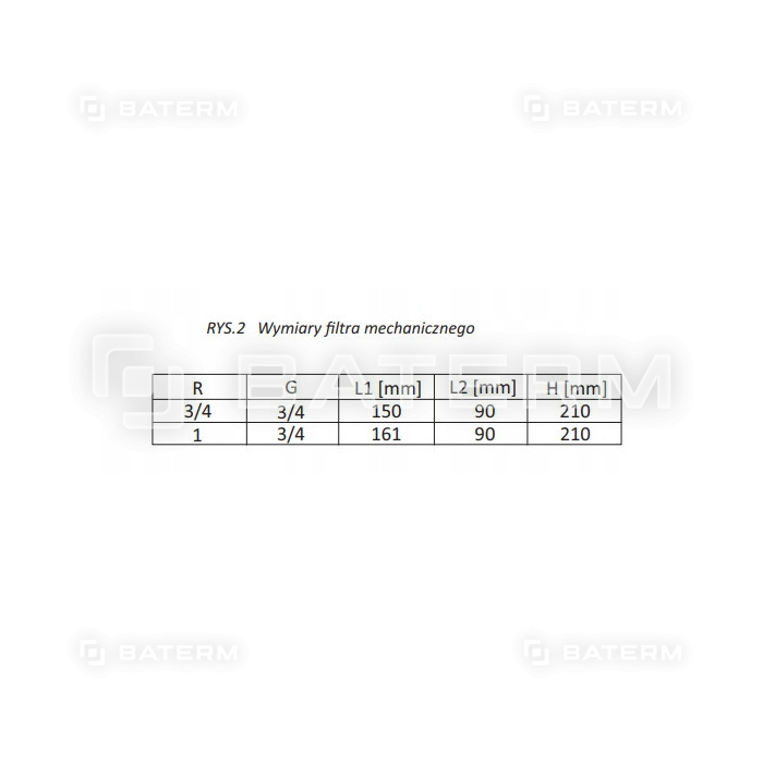 FILTR MECHANICZNY PŁUKANIE WSTECZNE MANOMETR DN20