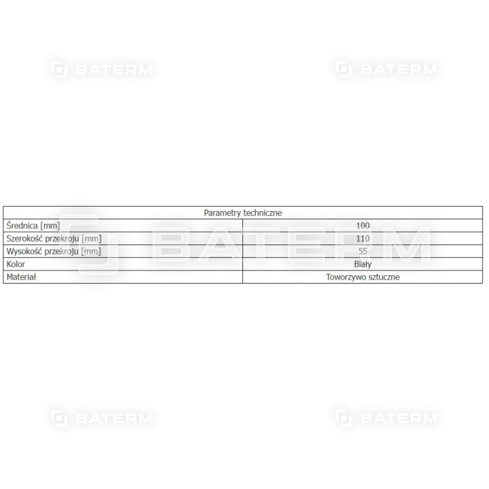 Łącznik przekrojów zmiennych fi100/55x110