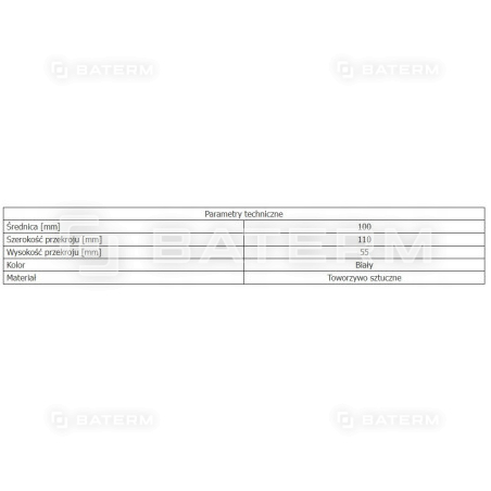 Łącznik przekrojów zmiennych fi100/55x110