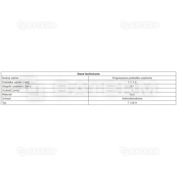 Brzeszczot teowy do wyrzynarek Hawera 67x(1.1-1.5)