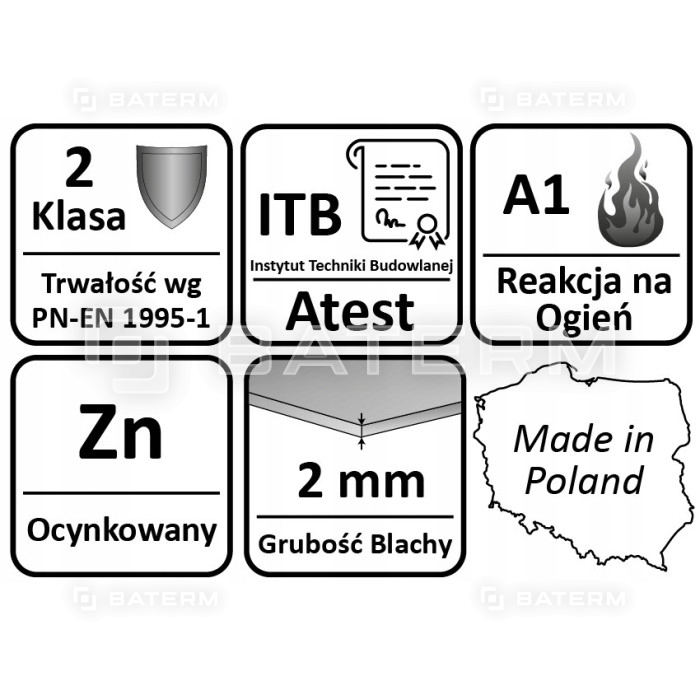 WIESZAK WSPORNIK BELKI 150X100mm ATEST łącznik U