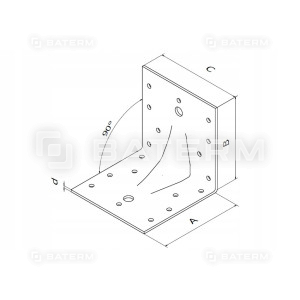 Kątownik montażowy przetłaczany 90x90x65