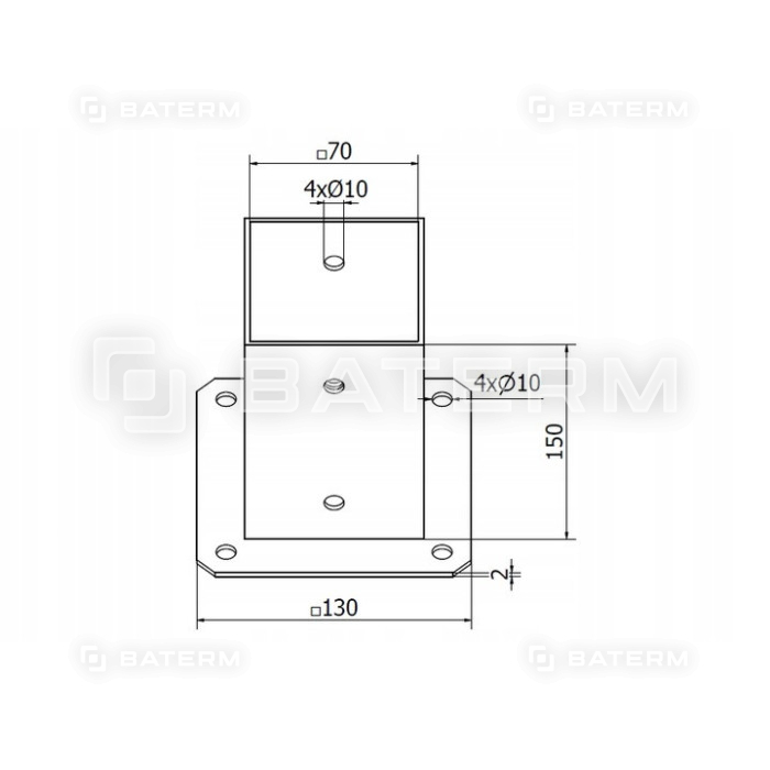 PODSTAWA KOTWA SŁUPA ALTANY WIATY PERGOLI 70X70MM