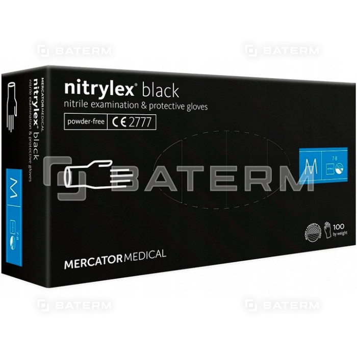 RĘKAWICE RĘKAWICZKI nitrylowe NITRYLEX BLACK L 100