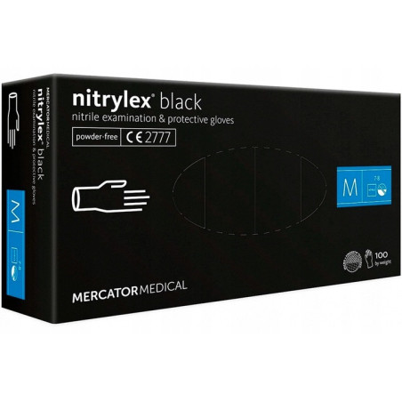 RĘKAWICE RĘKAWICZKI nitrylowe NITRYLEX BLACK M 100