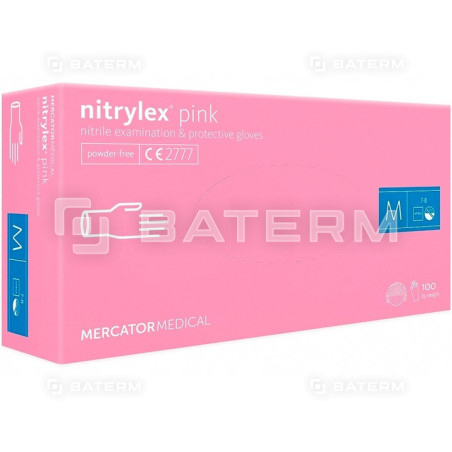 RĘKAWICE RĘKAWICZKI nitrylowe XS MERCATOR PINK 100