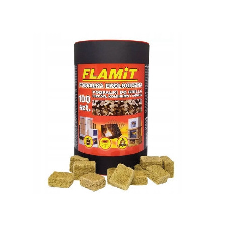 Podpałka szara ekologiczna FLAMIT tuba 100 kostek