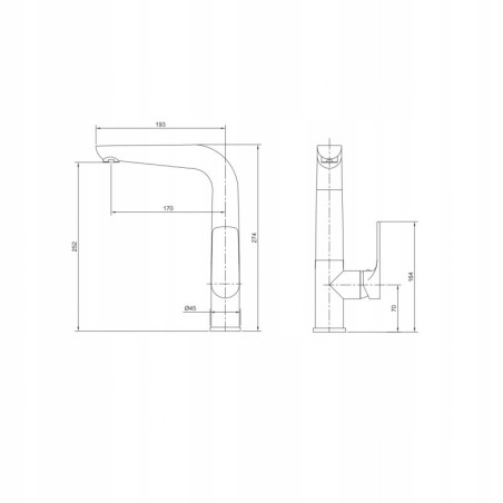 BATERIA SENJA CZARNA-CHROM ZLEWOZMYWAKOWA STOJĄCA