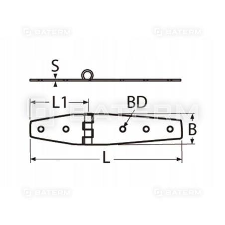 Zawias nierdzewny INOX A2 102x27x2 mm POLEROWANY