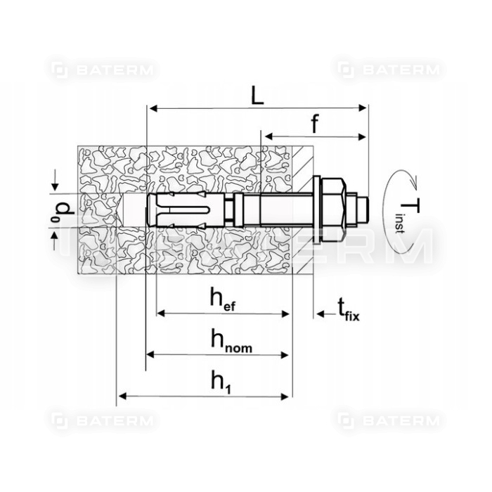 Kotwa sworzniowa nierdzewna mocna M10 x 112 mm