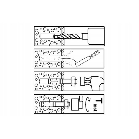 Kotwa sworzniowa nierdzewna ekspresowa M10 x 102mm
