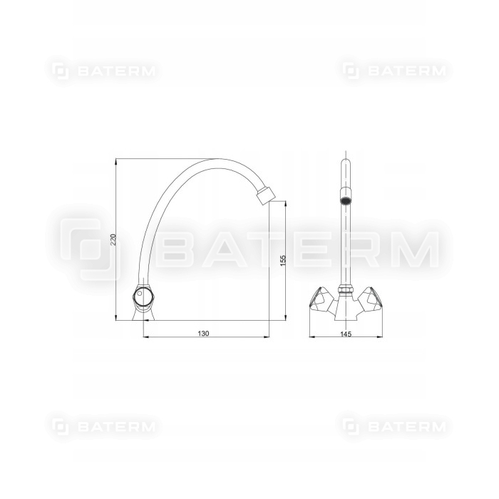 Standard bateria umywalkowa stojąca Hydroland