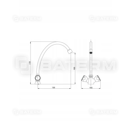 Standard bateria umywalkowa stojąca Hydroland