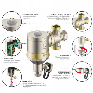 SEPARATOR FILTREM OSADNIKIEM MAGNETYCZNY 1"