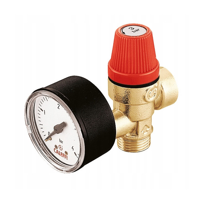 ZAWÓR BEZPIECZEŃSTWA WZ MANOMETREM CALEFFI 1/2 6.R
