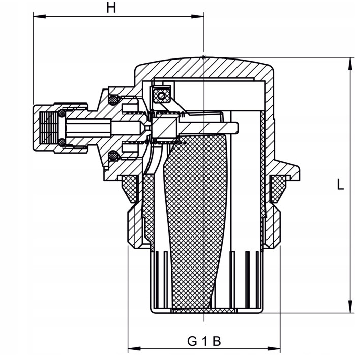 ODPOWIETRZNIK AUTOMATYCZNY W KORKU 1" LEWY