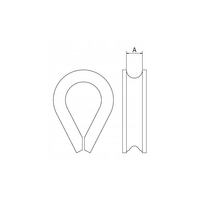 KAUSZA do lin 3 mm nierdzewna A4 kwasoodporna