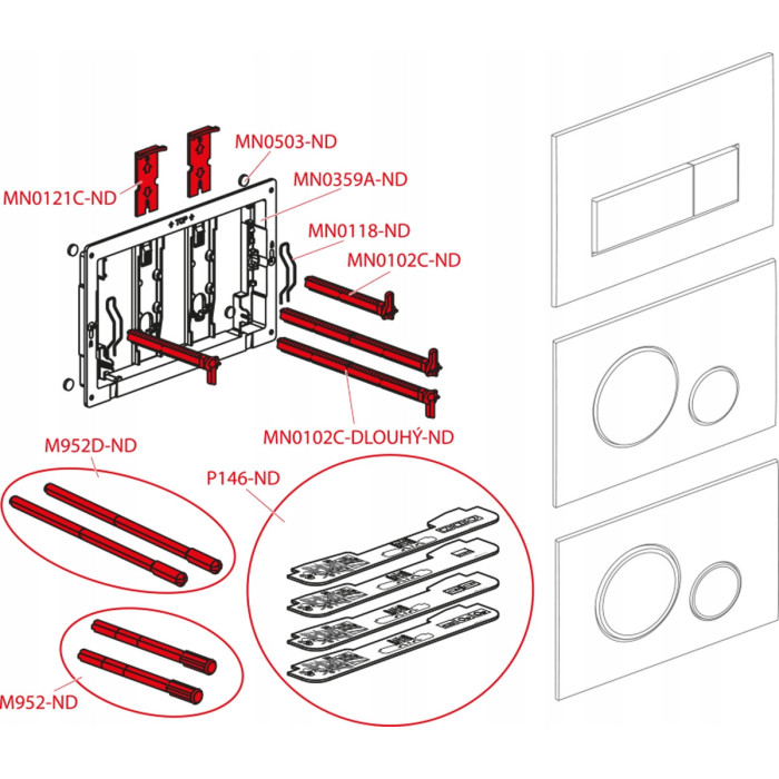 Przycisk Sterujący Do Systemów Podtynkowych Czarny