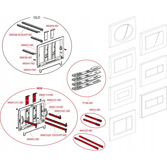Przycisk spłukujący do WC Alcaplast Złote
