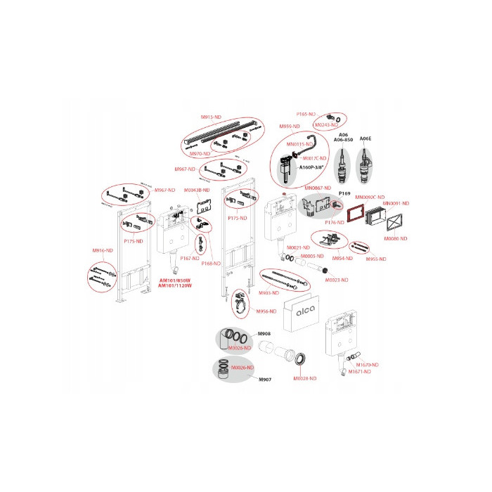 Stelaż podtynkowy Alca WC AM101/1120 SADROMODUL