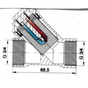 Filtr magnetyczny DN20 gwintowany siatkowy 3/4'