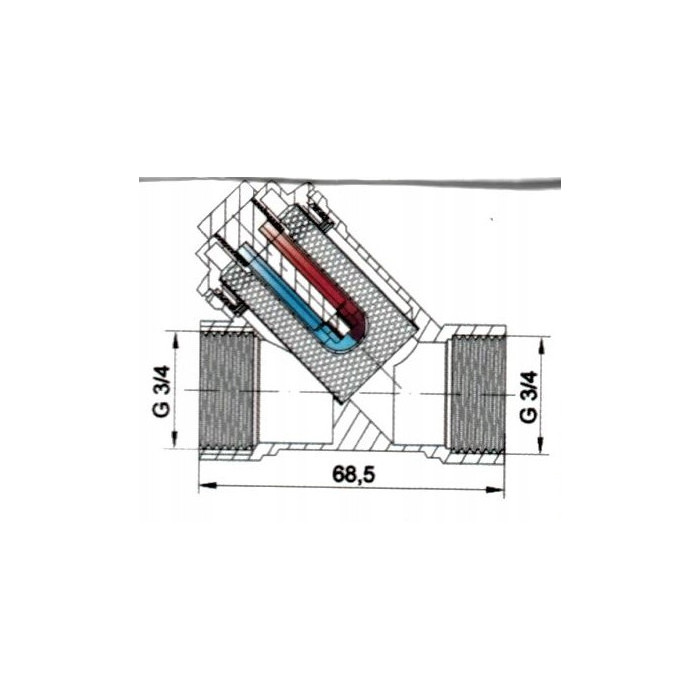 Filtr magnetyczny DN20 gwintowany siatkowy 3/4'