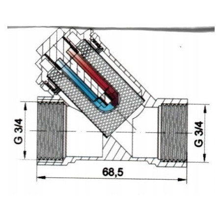 Filtr magnetyczny DN20 gwintowany siatkowy 3/4'