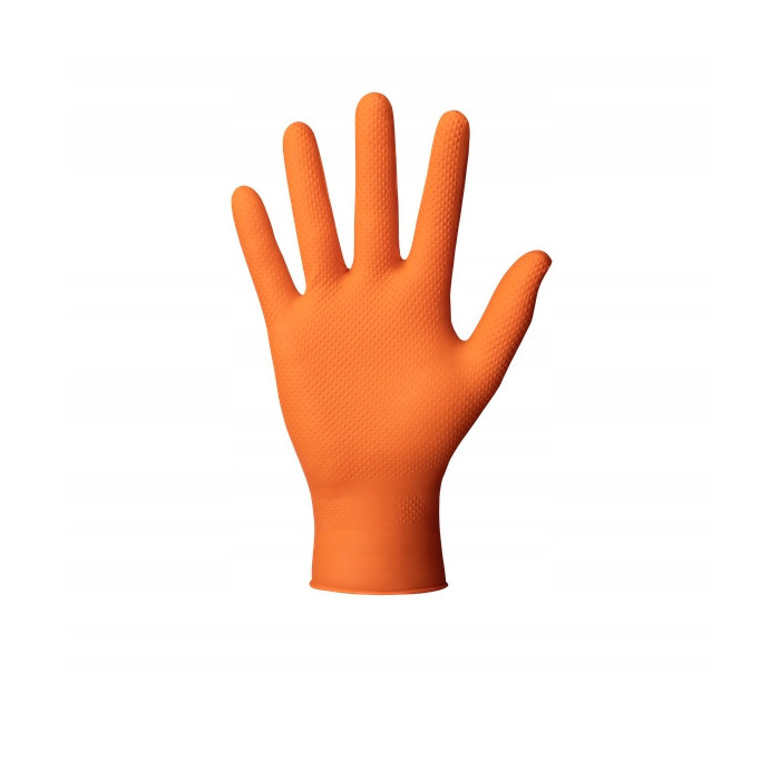 Rękawice nitrylowe MERCATOR GOGRIP pomarańczowe L