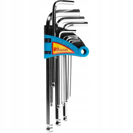 KLUCZE IMBUSOWE 9SZT Z KULKĄ 1,5-10MM ZESTAW