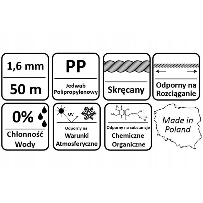 SZNUREK MURARSKI 50m / 1.6mm SZNUR LINKA NA BUDOWE