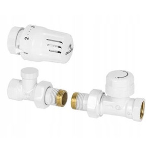 Zestaw termostatyczny prosty biały DIAMOND