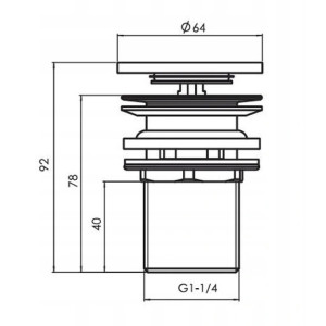 SPUST Z KORKIEM AUTOMATYCZNYM 1 1/4 Z OTWOREM PRZE