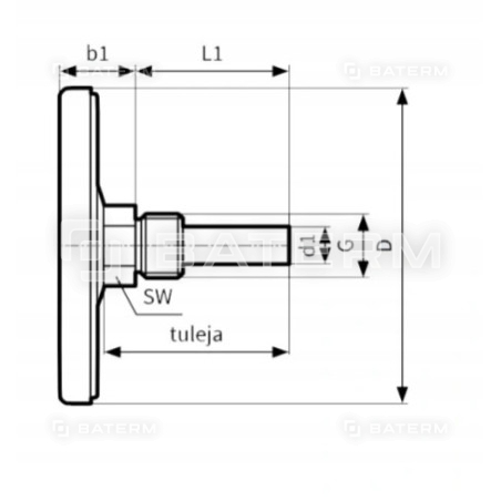 TERMOMETR TARCZA TYLNY 1/2 63mm 120C 40 AFRISO