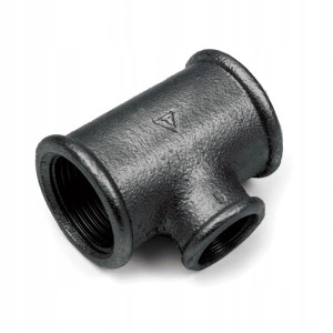 Trójnik Trojak czarny redukc. 6/4 x 1 cal