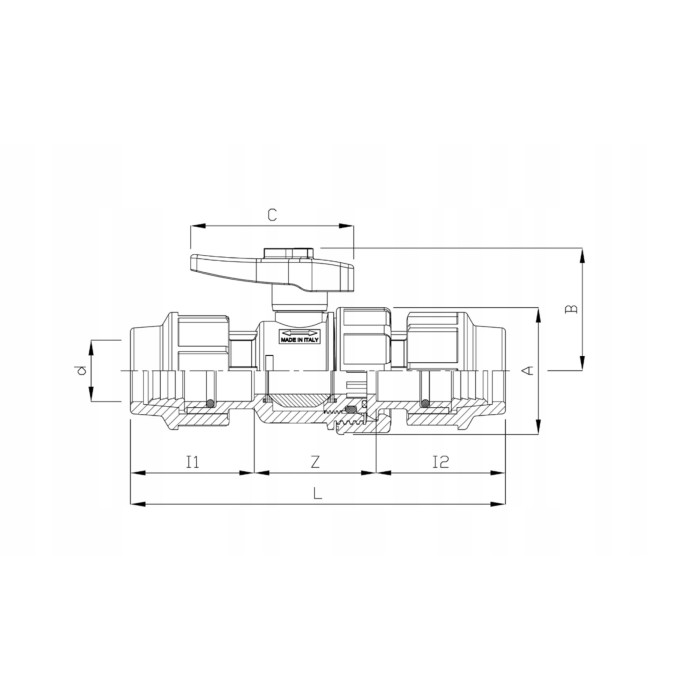 PE PN16 ZAWÓR KULOWY GW 40*40