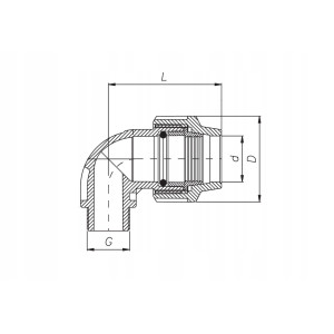 PE PN16 KOLANO 90 STOPNI 25 mm x 1/2 GZ