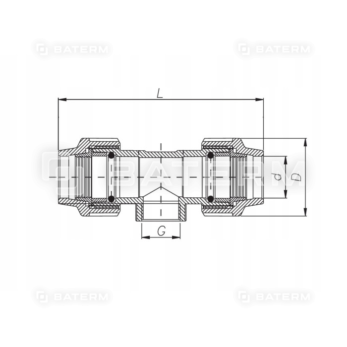 Złączka Trójnik GW PE PN16 3/4*32*32