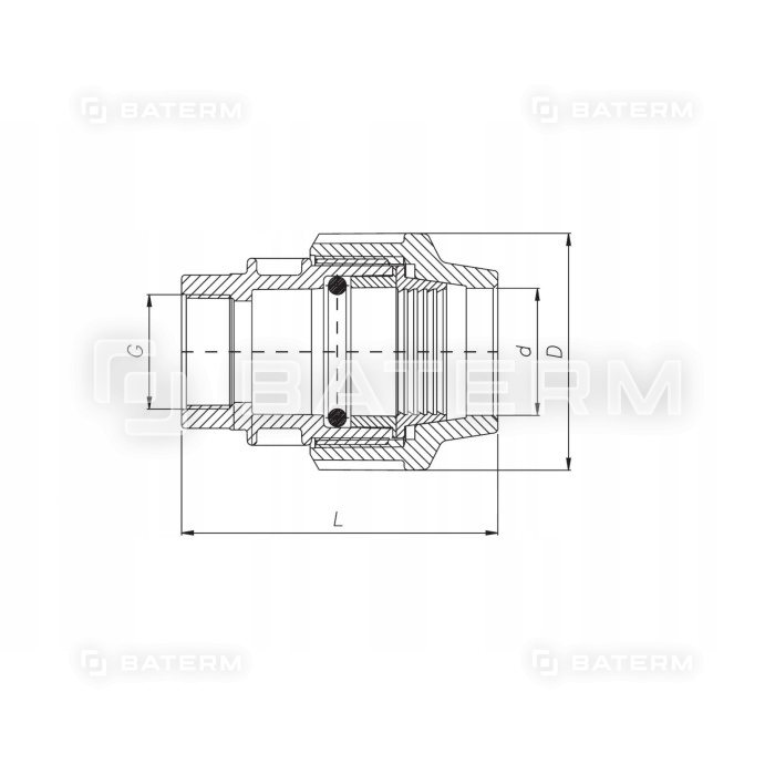 Złączka instalacyjna GW PE PN16 50*2MM