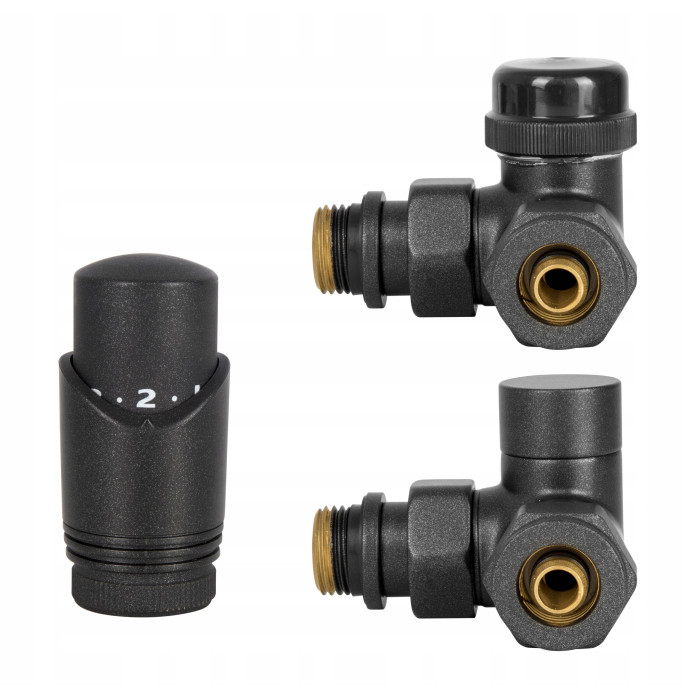 ZAWÓR TERMOSTATYCZNY OSIOWY GRZEJNIK ANTRACYT PRAW