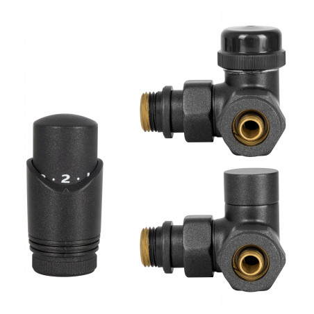 ZAWÓR TERMOSTATYCZNY OSIOWY GRZEJNIK ANTRACYT PRAW