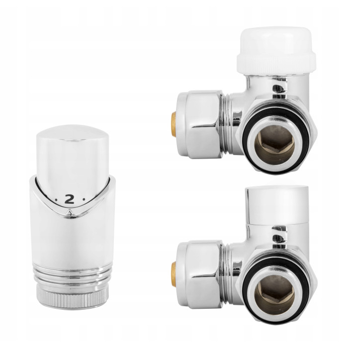 ZAWÓR TERMOSTATYCZNY OSIOWY GRZEJNIK CHROM LEWY