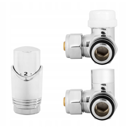 ZAWÓR TERMOSTATYCZNY OSIOWY GRZEJNIK CHROM LEWY