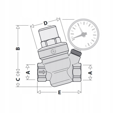 REGULATOR REDUKTOR CIŚNIENIA WODY CALEFFI 1 CAL