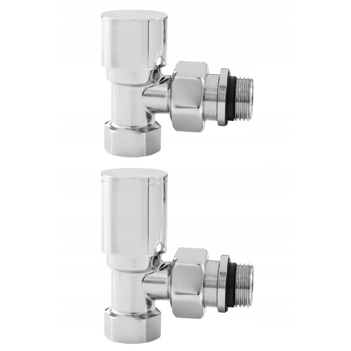 ZESTAW ZAWORÓW GRZEJNIKOWYCH ROZETY CHROM PREMIUM